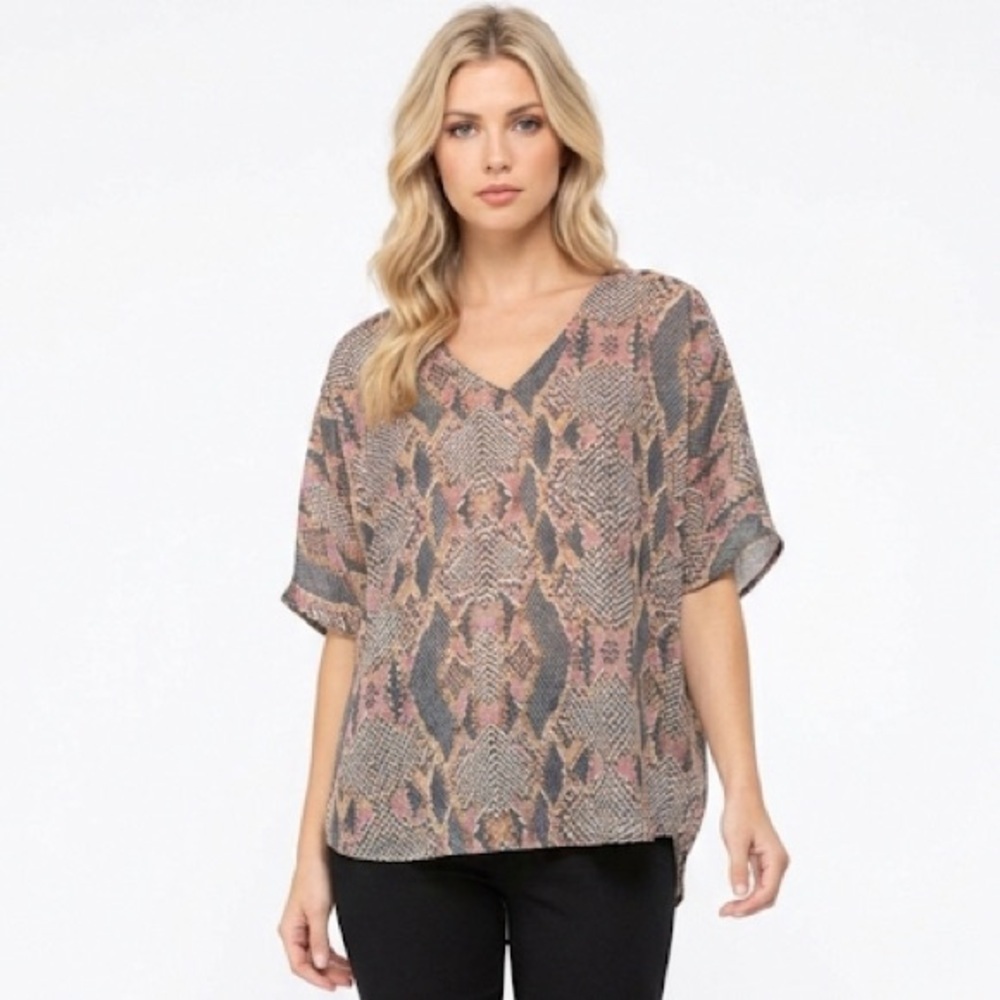 ADRIENNE python print top size small